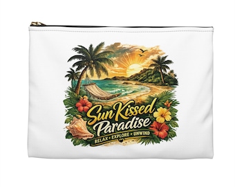 Accessoire-Etui „Sonnengeküsstes Paradies“ | Design mit tropischem Strandsonnenuntergang