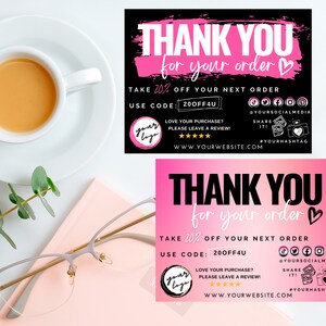DIY Editable Thank You Card Template for Small Business, Canva Template Thank You Card, Order Packaging Inserts, Customer Business Card