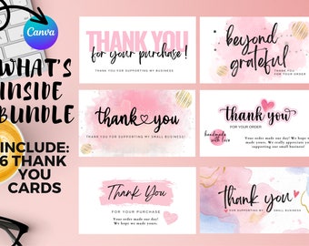 Small Business Thank You Cards, Customer Appreciation Notes (Digital Download)