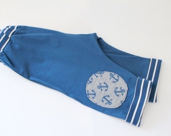 Krabbelhose, Kuschelhose, Kinderhose, Hose Benjamin " Blau mit 3 versch. Motiven"