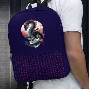 Black Dragon Backpack Cartoon Aesthetic School Backpack Boho Backpack City Anime Backpack Sports Backpack Fashion Backpack Retro Backpack