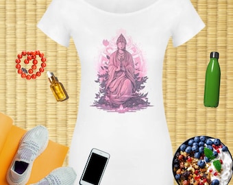 Happy Buddha Tshirt Buddha Shirt Meditating Buddha Quote Buddha Gifts Mandala Tshirt Laughing Buddha Art Mom Tshirts Sitting Buddha Quote