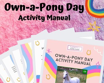 Own-a-Pony Day Camp Club Activity Manual ages 6-10yrs Riding School prop tool editable digital download.