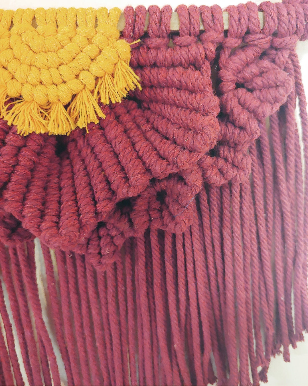 Red Flower Macrame Wall Hanging - Etsy