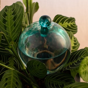 12 CM ターコイズ 植物用水やりグローブ、シップ スクワッド トップ充填滝グローブ、オールナチュラルガラスとテラコッタ、植物灌漑システム