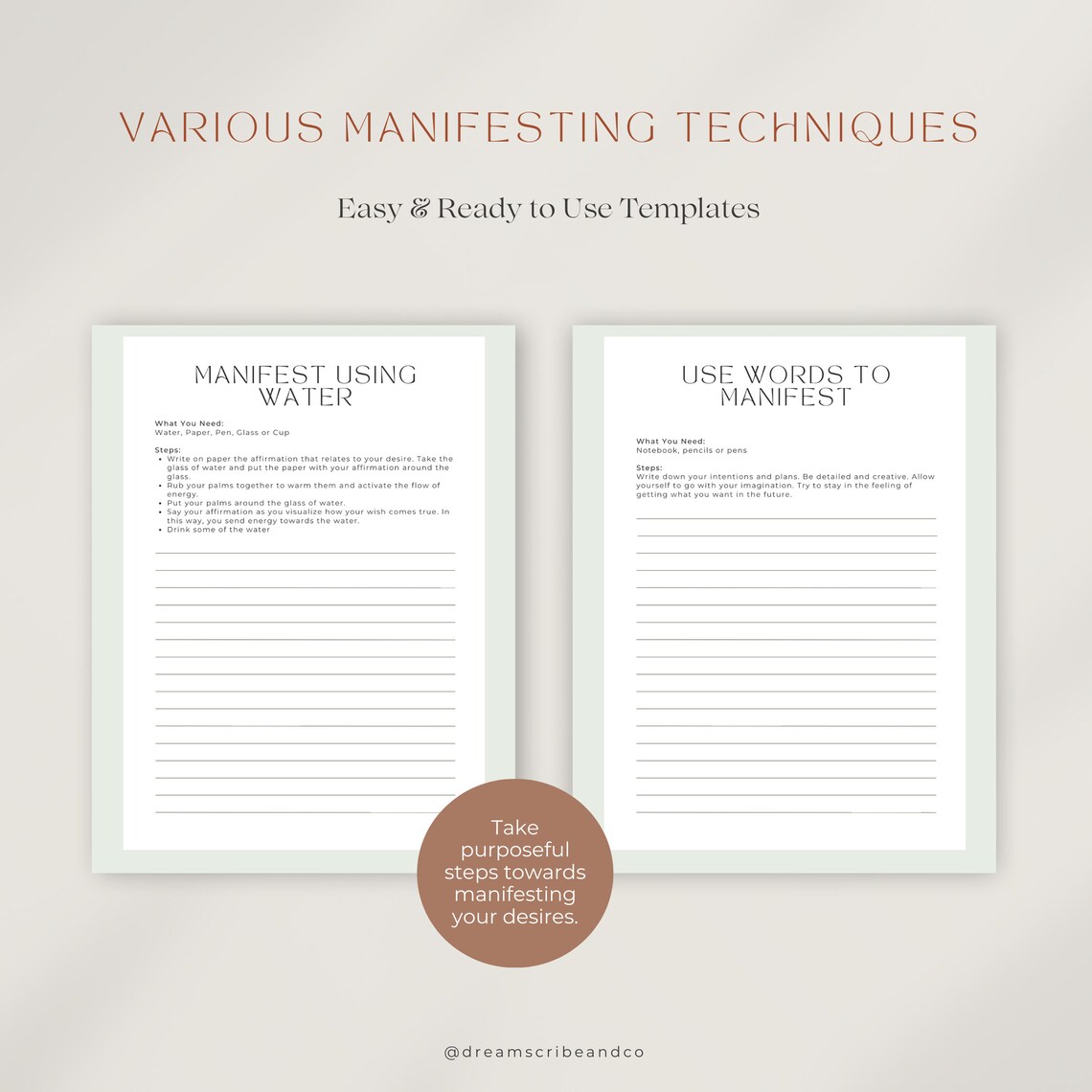 Manifestation Journal Manifestation Workbook Printable - Etsy