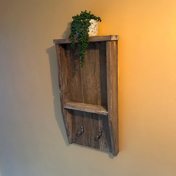 bespoke Farmhouse coat hanger with a  weathered timber effect