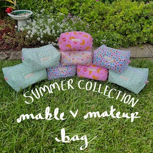 Mable Makeup Bag ~ Summer Collection!! One of a Kind Handmade Quilted Boxy Zipper Pouches Made With Love ~ Garments of Grace Sewing Co.