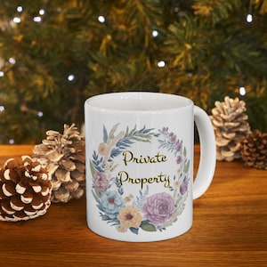taza para café, taza floreada con frase, taza para regalo, Ceramic Mug 11oz.
