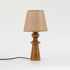 Small Table Lamp, Wooden Vintage Bedside Lamp, Tiny Desk Lamp, Traditional Table Lamp, Walnut Wood Nightstand Lamp, Bedside Table Lighting