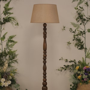 Walnut Floor Lamp , Mid-Century Lamp , Wood Standard Lamp ,Handmade  Collection Lamp , Exclusive Gift