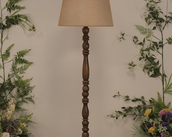 Walnut Floor Lamp , Mid-Century Lamp , Wood Standard Lamp ,Handmade  Collection Lamp , Exclusive Gift