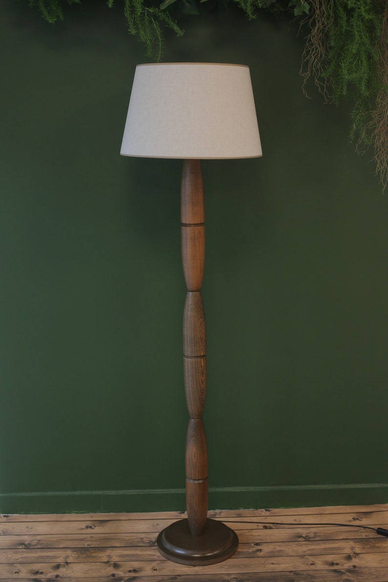 Exclusive Floor Lamp , Mid-Century Lamp , Wood Standard Lamp , Handmade Collection Lamp , Large Lamp , Home Lighting , Unique Gift image 2