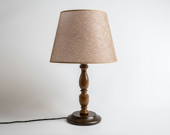 Modern lantlig bordslampa, Skrivbordslampa i trä, Minimalistisk bordslampa i trä, Nattduksbordsbelysning, Sängbordslampa, Läsbordslampa i trä