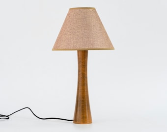 Natural Wood Table Lamp, Walnut Bedside Table Lamp, Modern Farmhouse Table Light, Minimalist Wooden Desk Lamp, Handmade Home Decor Desk Lamp