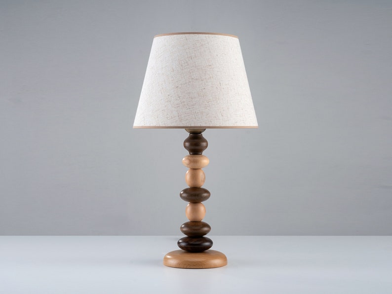 Unique Modern Table Lamp , Wooden Desk Lighting , Handmade Midcentury Table Lamp , Table Night Lamp ,Homeowner Gift image 1