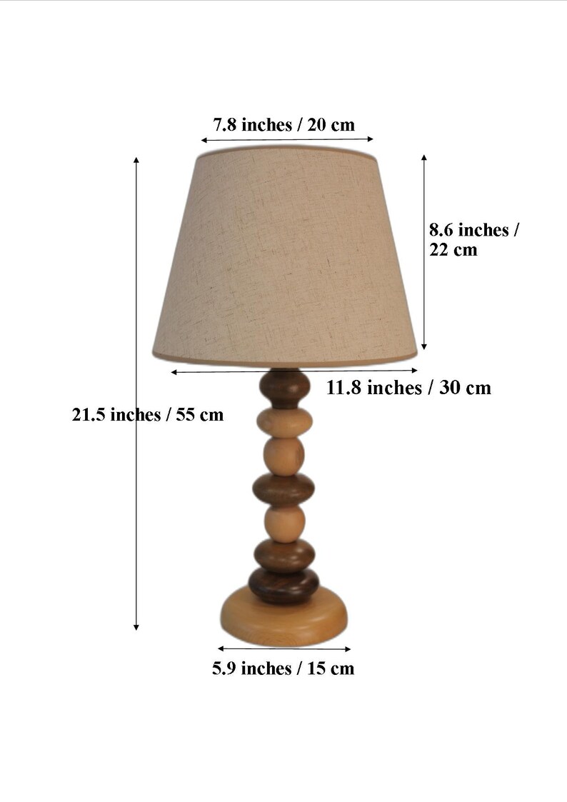 Unique Modern Table Lamp , Wooden Desk Lighting , Handmade Midcentury Table Lamp , Table Night Lamp ,Homeowner Gift image 9