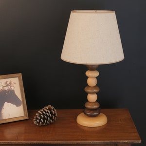 Unique Modern Table Lamp , Wooden Desk Lighting , Handmade Midcentury Table Lamp , Table Night Lamp ,Homeowner Gift image 2