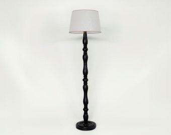 1960's Wood Floor Lamp, Mid-Century Living Room or Bedroom Floor Lamp, Elegant Retro Floor Lamp, Walnut Wood Standing Lamp, Floor Lamp Shade