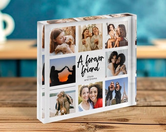 Acrylic Photo Block Custom Photo Collage Picture Frame Personalized Gift For Friend Acrylic Plaque With Photo Bedroom Decor Custom Plaque