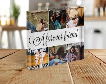 Custom Acrylic Photo Collage Block, Personalized Engagement Gift, Graduation Gift for Friends