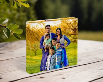 Acrylic Photo Block Cherished Family Photo Plaque Custom Acrylic Custom Picture Block Family Picture Frame Personalized Family Photo Gift