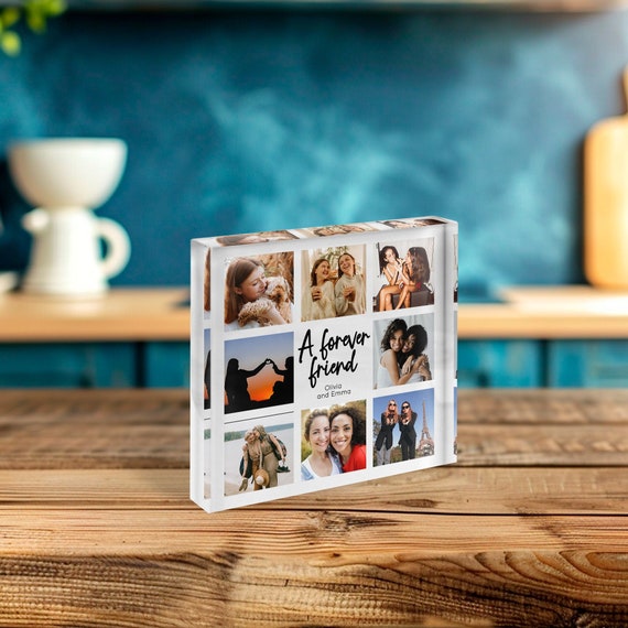 Acrylic Photo Block Custom Photo Collage Picture Frame Personalized Gift for Friend Acrylic Plaque with Photo Bedroom Decor Custom Plaque