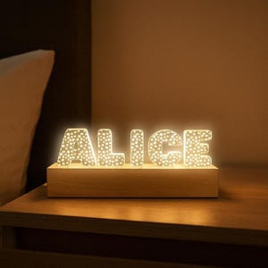 Custom Floral Acrylic Name Light: Personalized Bedroom Decor