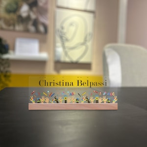 Desk Name Plate Teacher Name Sign for Desk Personalized Name Plaque Custom Acrylic Signs Office Name Plate Back to School Teacher Gift