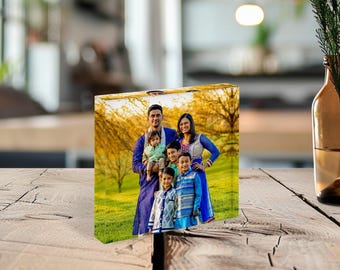 Custom Acrylic Photo Block, Photo Cubes Family Memories Plaque, Sentimental Christmas Family Gift