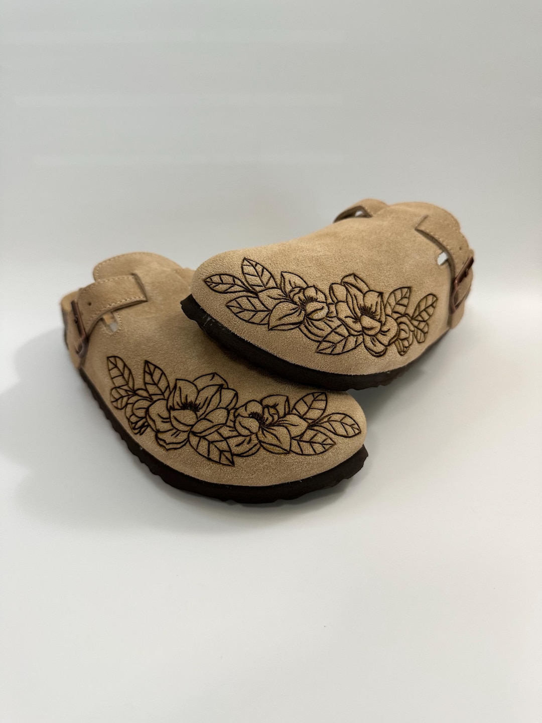 Custom Leather Burned Clog Slippers - Etsy