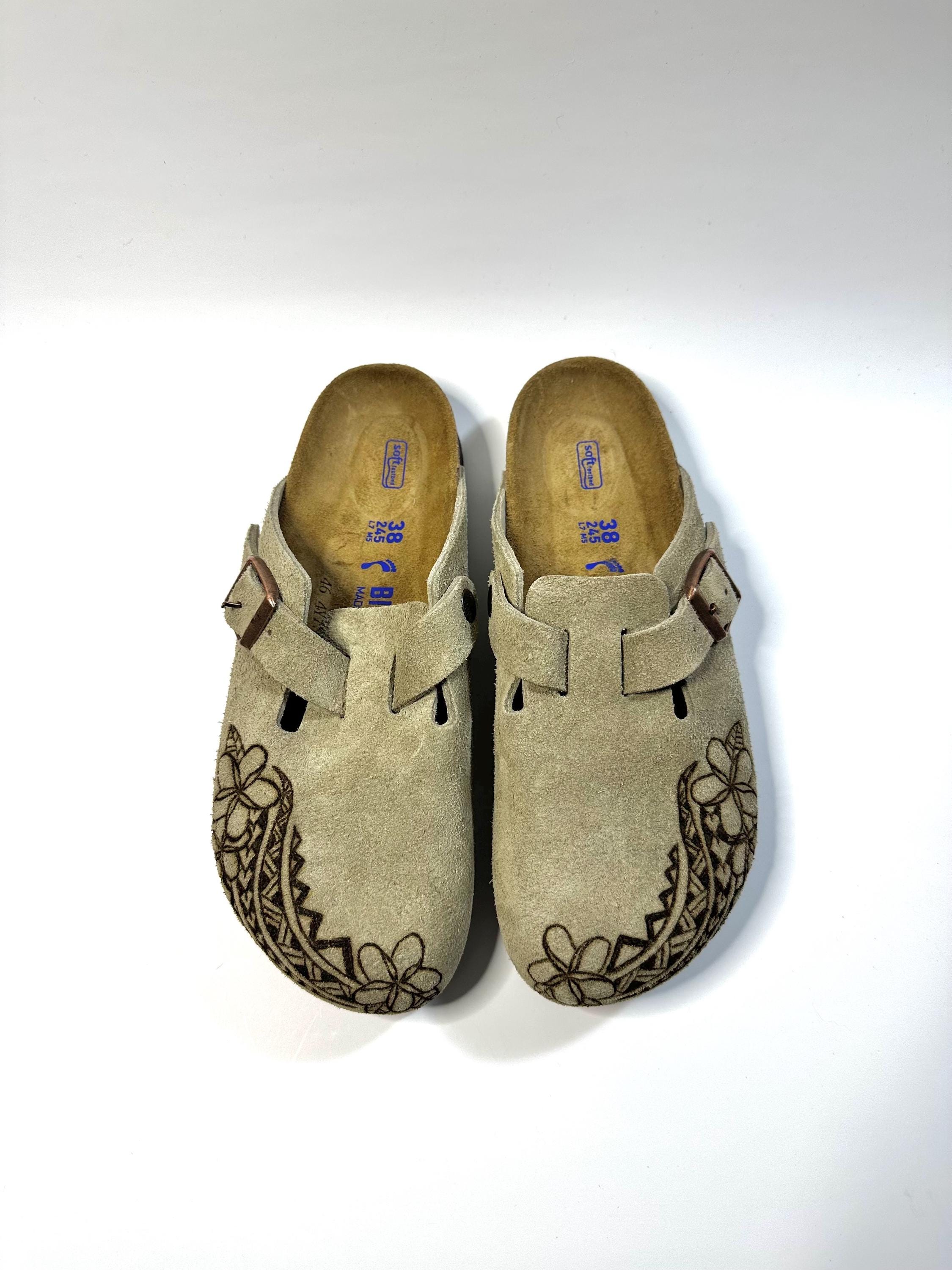 Custom Leather Burned Birkenstock Clogs - Etsy