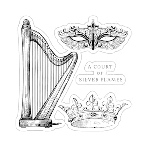 a court of silver flames, mask, harp, crown, acotar, a court of thorns and roses, nesta