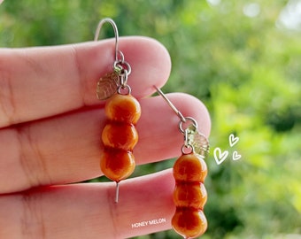 Dango Dangle Earrings/food jewelry/Food Earrings/Japan sweets/Handmade Earring/Polymer Clay/Cute Earring/Miniatures Food/Cultural Sweets
