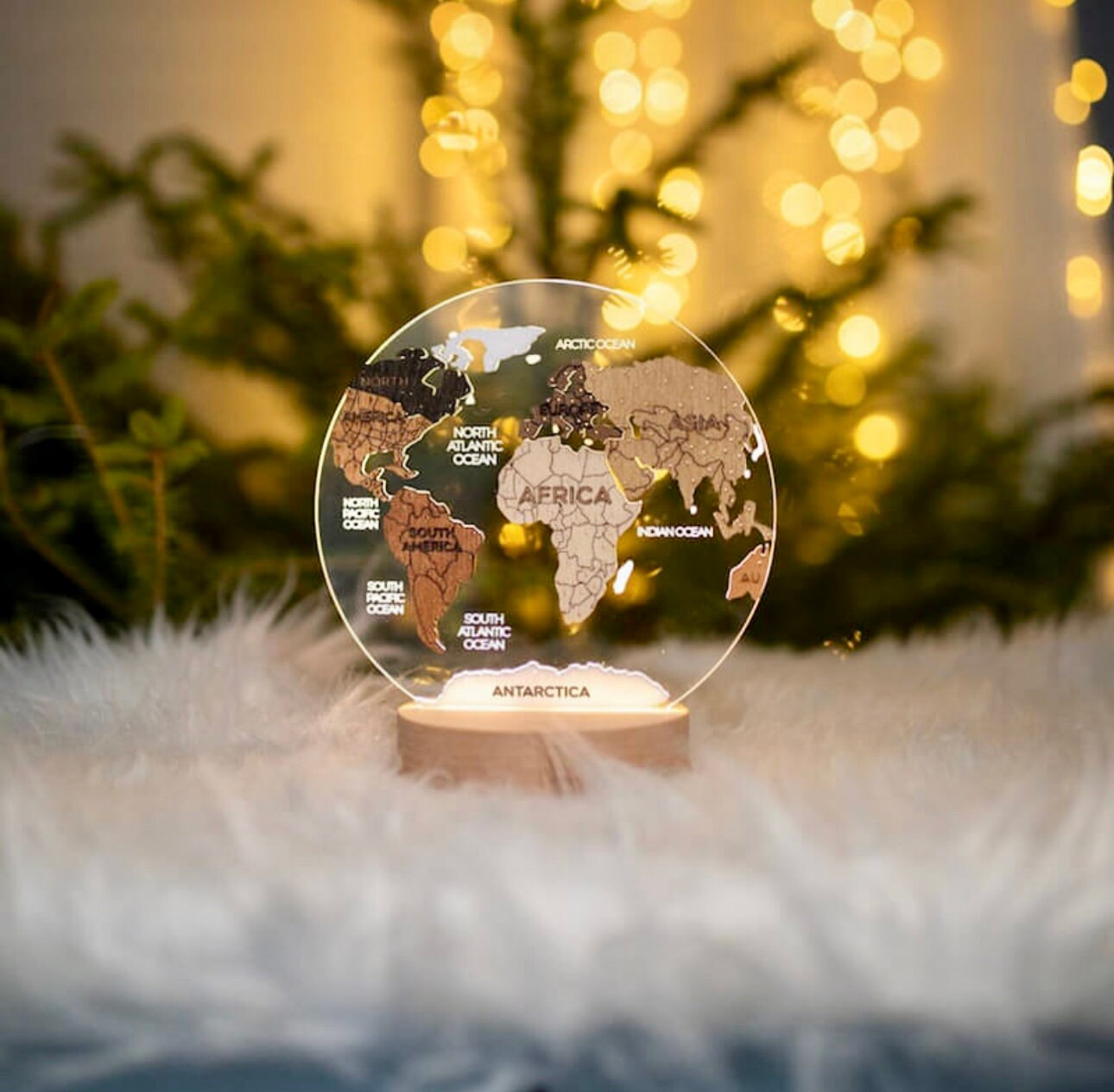 Personalized World Map With Pins Custom Travel Tracker for Adventurers Night Light Personalized