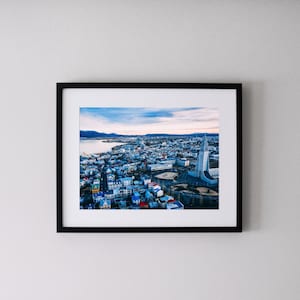 Reykjavík Print, Iceland Landscape Photography, Minimalist Wall Art, Travel Poster