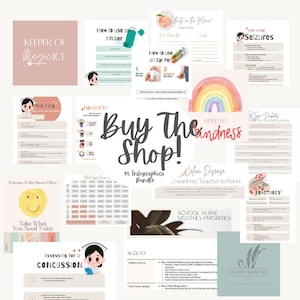 Infographic Bundle- 45 School Nurse Infographics with English and Spanish formatting. Great for new school nurses!