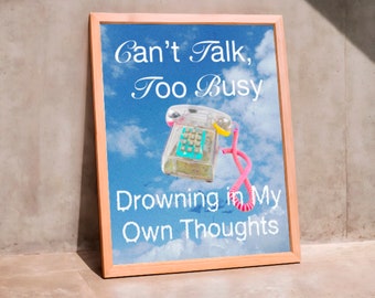 Y2K Quote Poster, Retro Analog Phone Art (Digital Download)
