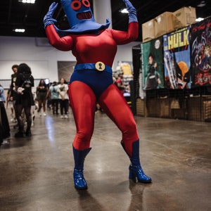 COMPLETE Man Ray SpongeBob Inspired Costume (Head Piece, Bodysuit, Briefs, Belt, Gloves, Boots)