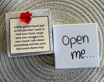 Long distance relationship gift for boyfriend, boyfriend gift heart pocket ,heart pocket card,surprise gift for her,boyfriend birthday gift
