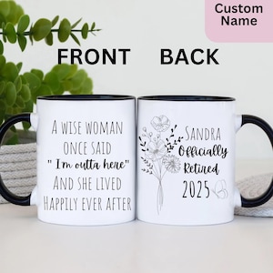 Personalized Retirement Mug, Custom Name Officially Retired Coffee Cup , Customizable Retirement Gift for woman , Retired mug for her