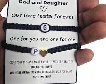 Initial Daddy daughter gift bracelet, Daddy and me bracelet, Girl Dad gift, daddy's girl, Father daughter bracelets set, dad and me bracelet
