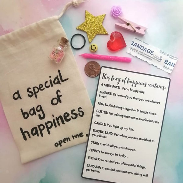 Gift bag of happiness, cheer up gift, Thoughtful Gift, Happiness Bag, happy birthday gift, friends gift, gift bag, novelty gift