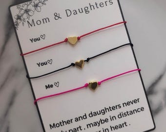 Mother and daughters matching bracelet, mother birthday present ,gift from daughter, family bracelet set,family gift