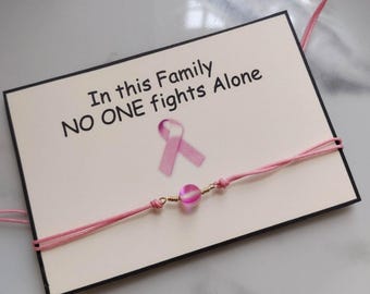 Cancer support gift, support friends' cancer, cancer patient gift, breast cancer gift, family support simple gift cord wish bracelet
