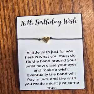 16e verjaardag armband cadeau vergulde hart sieraden voor haar verstelbare armband, verjaardagscadeau voor meisjes, sweet 16 wish armband