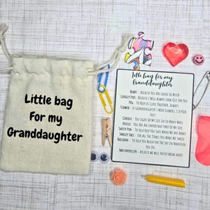 Bolsa para mi nieta, pensando en ti, regalo de la abuela, regalo para niñas, regalo significativo, regalo de cumpleaños nieta, de la abuela