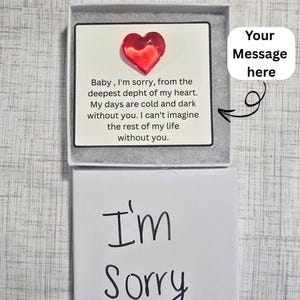 Cadeau désolé, message à mon amour Je suis désolé, façon unique de s'excuser, message désolé, carte désolé, cadeau d'excuses, cadeau pardonnez-moi, boîte de message