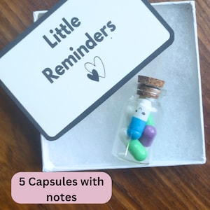 motivation little reminders, capsules with notes, capsules with positive notes, reminder gift for friend, metal healy positive notes