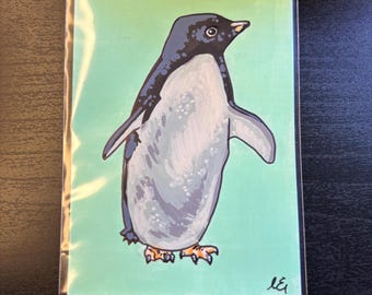 Adelie Penguin -  Artist Trading Card ORIGINAL (1/1) - Alphabetical Animal Series - EastridgeStudios